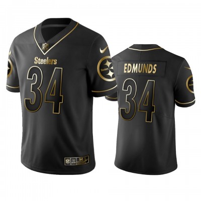 Nike Pittsburgh Steelers #34 Terrell Edmunds Black Golden Limited Edition Stitched NFL Jersey Men's